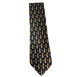 NOVEL-TIES by Roffe VTG Navy Men’s Golf Club Print 100% Silk Necktie Made in USA